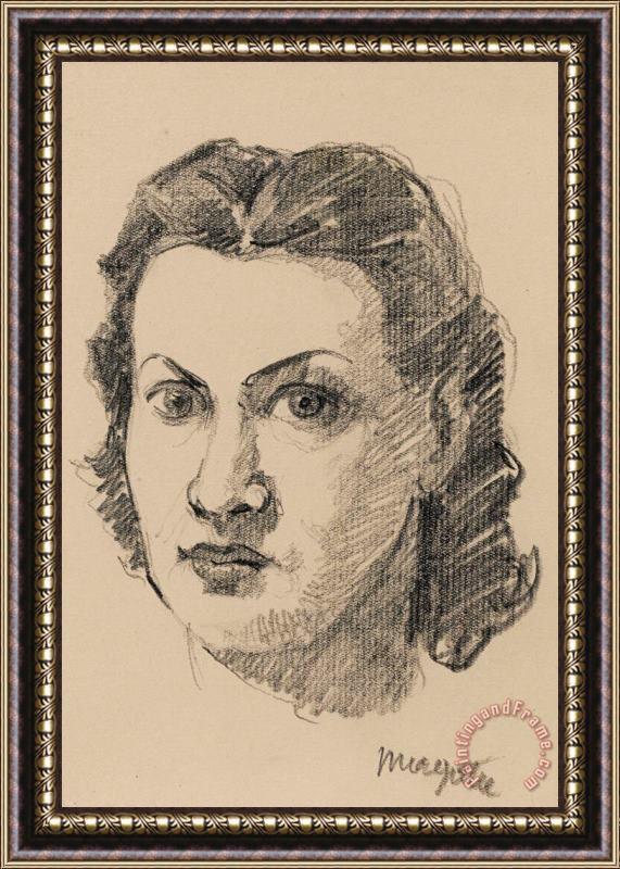 rene magritte Portrait D'irene Hamoir. Dessin Original, Signe[vers 1947 1948] Framed Print